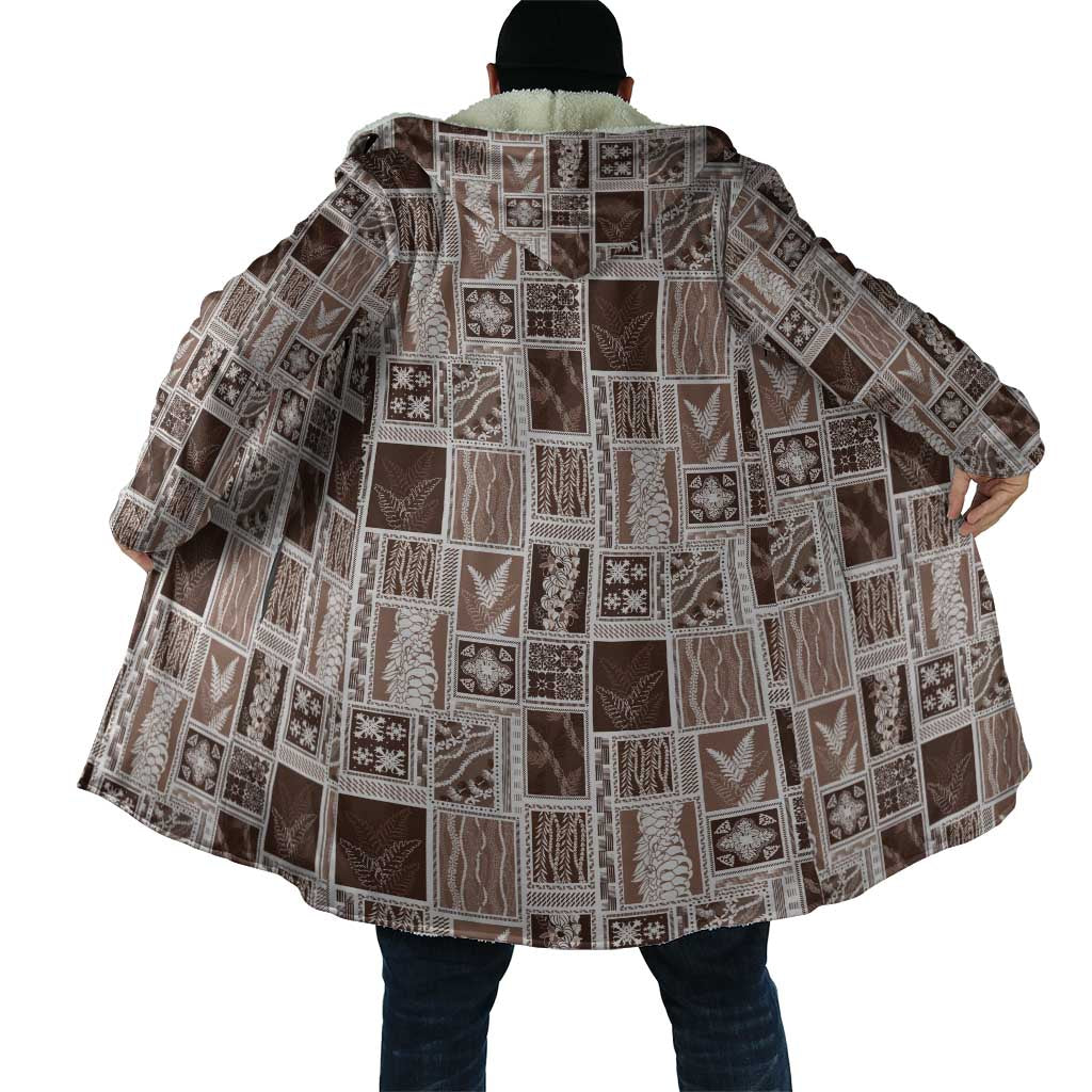 Vintage Aloha Block Quilt Cloak Beige Inspired Lei Motifs - Polynesian Pride