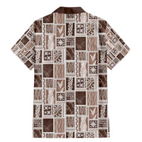 Vintage Aloha Block Quilt Family Matching Mermaid Dress and Hawaiian Shirt Beige Inspired Lei Motifs - Polynesian Pride