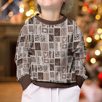 Vintage Aloha Block Quilt Kid Ugly Christmas Sweater Beige Inspired Lei Motifs - Polynesian Pride