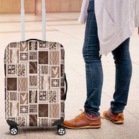 Vintage Aloha Block Quilt Luggage Cover Beige Inspired Lei Motifs - Polynesian Pride