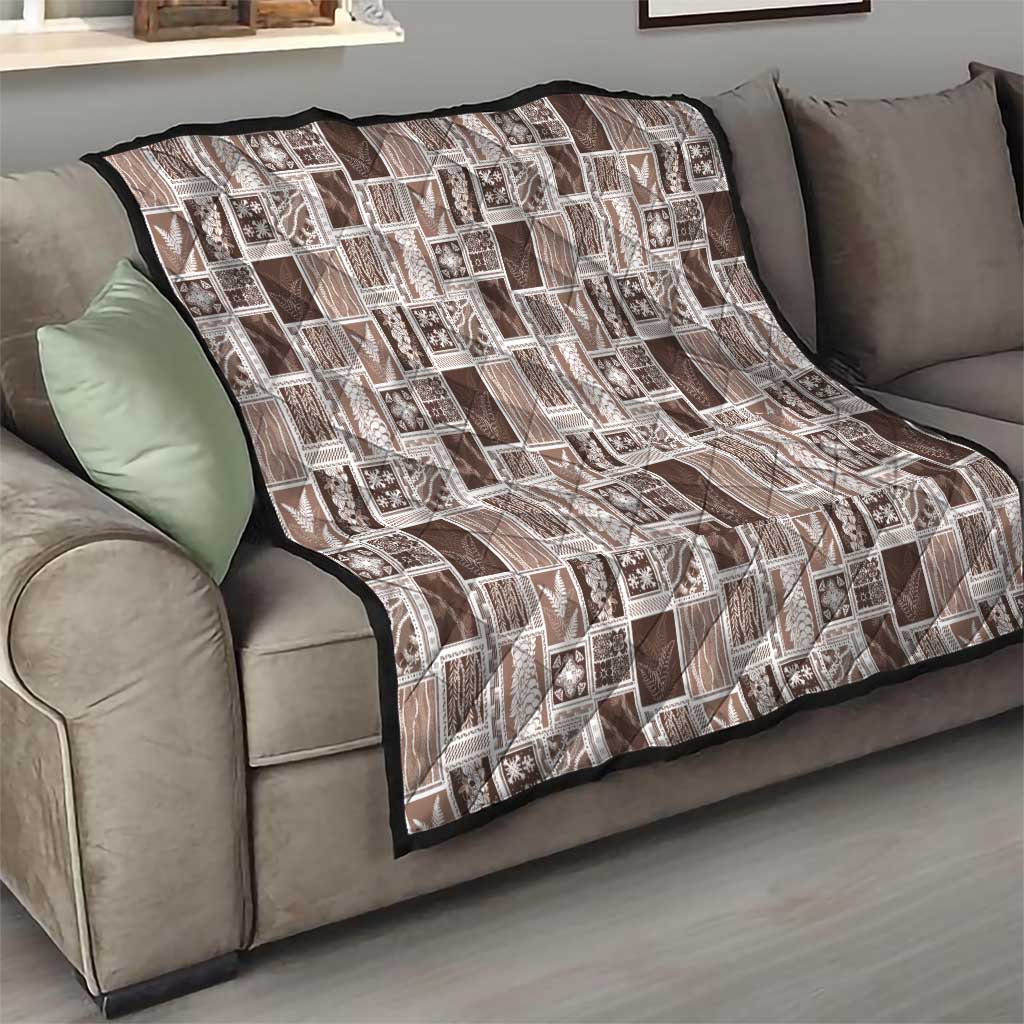 Vintage Aloha Block Quilt Quilt Beige Inspired Lei Motifs - Polynesian Pride