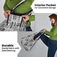 Vintage Aloha Block Quilt Grocery Bag Black Inspired Lei Motifs - Polynesian Pride