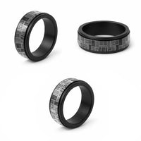 Vintage Aloha Block Quilt Spinner Ring Black Inspired Lei Motifs - Polynesian Pride