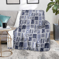 Vintage Aloha Block Quilt Blanket Blue Inspired Lei Motifs - Polynesian Pride