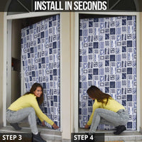 Vintage Aloha Block Quilt Door Cover Blue Inspired Lei Motifs - Polynesian Pride