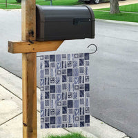 Vintage Aloha Block Quilt Garden Flag Blue Inspired Lei Motifs - Polynesian Pride