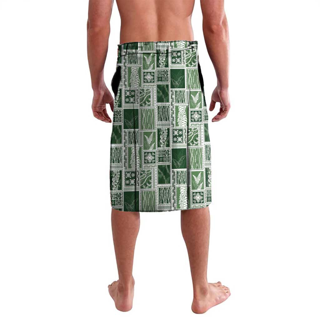 Vintage Aloha Block Quilt Lavalava Green Inspired Lei Motifs - Polynesian Pride