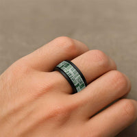 Vintage Aloha Block Quilt Spinner Ring Green Inspired Lei Motifs - Polynesian Pride