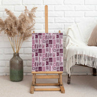 Vintage Aloha Block Quilt Canvas Wall Art Pink Inspired Lei Motifs - Polynesian Pride