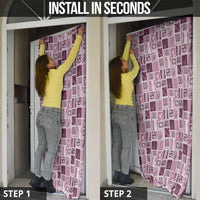 Vintage Aloha Block Quilt Door Cover Pink Inspired Lei Motifs - Polynesian Pride