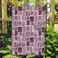 Vintage Aloha Block Quilt Garden Flag Pink Inspired Lei Motifs - Polynesian Pride