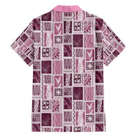 Vintage Aloha Block Quilt Hawaiian Shirt Pink Inspired Lei Motifs - Polynesian Pride