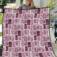 Vintage Aloha Block Quilt Quilt Pink Inspired Lei Motifs - Polynesian Pride