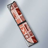 Vintage Aloha Block Quilt Auto Sun Shade Red Inspired Lei Motifs - Polynesian Pride