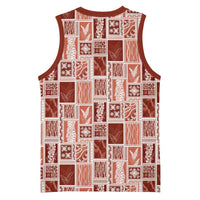 Vintage Aloha Block Quilt Basketball Jersey Red Inspired Lei Motifs - Polynesian Pride