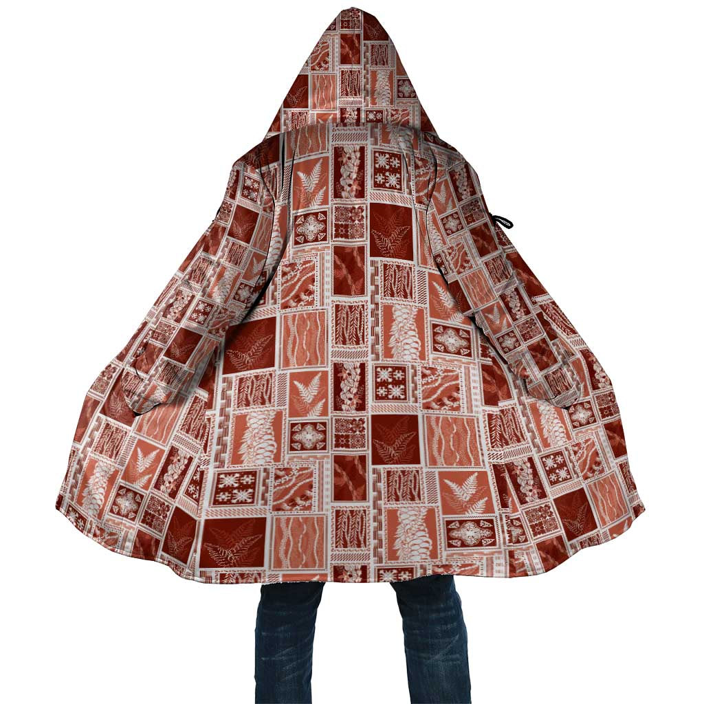 Vintage Aloha Block Quilt Cloak Red Inspired Lei Motifs - Polynesian Pride