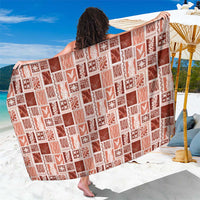 Vintage Aloha Block Quilt Sarong Red Inspired Lei Motifs - Polynesian Pride