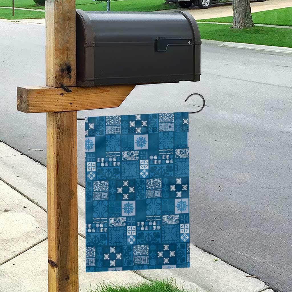 Vintage Hawaiian Quilting Patterns Garden Flag Blue Style Tribal Fabric Patchwork - Polynesian Pride