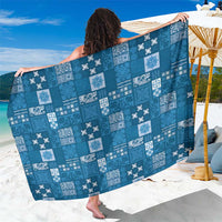 Vintage Hawaiian Quilting Patterns Sarong Blue Style Tribal Fabric Patchwork - Polynesian Pride