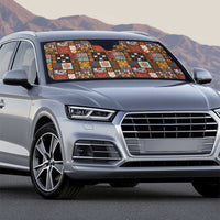 Vintage Hawaiian Quilting Patterns Auto Sun Shade Brown Style Tribal Fabric Patchwork - Polynesian Pride