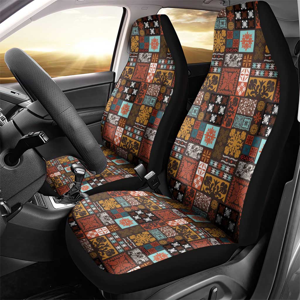 Vintage Hawaiian Quilting Patterns Car Seat Cover Brown Style Tribal Fabric Patchwork - Polynesian Pride
