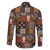 Vintage Hawaiian Quilting Patterns Family Matching Tank Maxi Dress and Hawaiian Shirt Brown Style Tribal Fabric Patchwork - Polynesian Pride