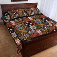 Vintage Hawaiian Quilting Patterns Quilt Bed Set Brown Style Tribal Fabric Patchwork - Polynesian Pride