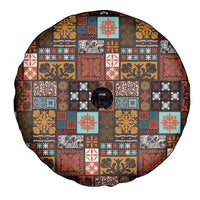Vintage Hawaiian Quilting Patterns Spare Tire Cover Brown Style Tribal Fabric Patchwork - Polynesian Pride