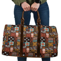 Vintage Hawaiian Quilting Patterns Travel Bag Brown Style Tribal Fabric Patchwork - Polynesian Pride