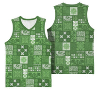 Vintage Hawaiian Quilting Patterns Basketball Jersey Green Style Tribal Fabric Patchwork - Polynesian Pride
