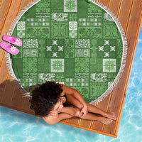 Vintage Hawaiian Quilting Patterns Beach Blanket Green Style Tribal Fabric Patchwork - Polynesian Pride