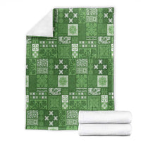 Vintage Hawaiian Quilting Patterns Blanket Green Style Tribal Fabric Patchwork - Polynesian Pride