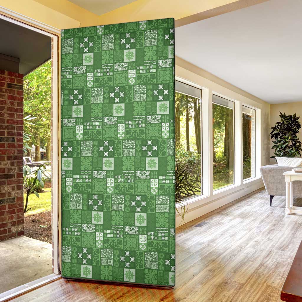 Vintage Hawaiian Quilting Patterns Door Cover Green Style Tribal Fabric Patchwork - Polynesian Pride