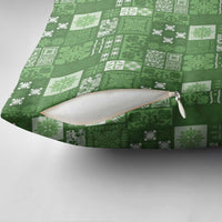 Vintage Hawaiian Quilting Patterns Pillow Cover Green Style Tribal Fabric Patchwork - Polynesian Pride