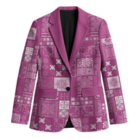 Vintage Hawaiian Quilting Patterns Blazer Pink Style Tribal Fabric Patchwork - Polynesian Pride