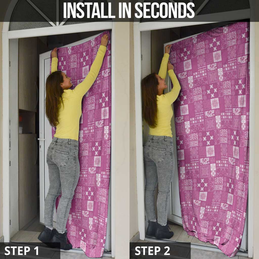 Vintage Hawaiian Quilting Patterns Door Cover Pink Style Tribal Fabric Patchwork - Polynesian Pride