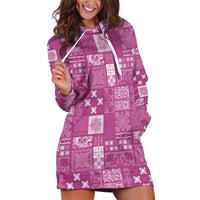 Vintage Hawaiian Quilting Patterns Hoodie Dress Pink Style Tribal Fabric Patchwork - Polynesian Pride