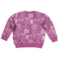 Vintage Hawaiian Quilting Patterns Kid Ugly Christmas Sweater Pink Style Tribal Fabric Patchwork - Polynesian Pride