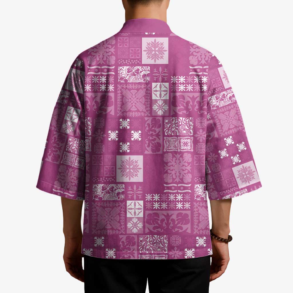 Vintage Hawaiian Quilting Patterns Kimono Pink Style Tribal Fabric Patchwork - Polynesian Pride