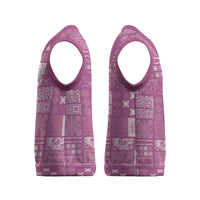 Vintage Hawaiian Quilting Patterns Christmas Knitted V-Neck Vest Pink Style Tribal Fabric Patchwork - Polynesian Pride