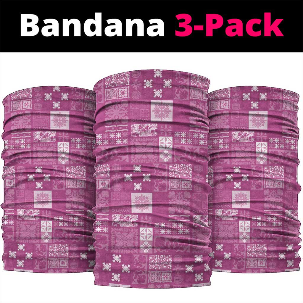 Vintage Hawaiian Quilting Patterns Neck Gaiter Pink Style Tribal Fabric Patchwork - Polynesian Pride