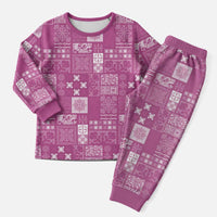 Vintage Hawaiian Quilting Patterns Christmas Pajama Set Pink Style Tribal Fabric Patchwork - Polynesian Pride