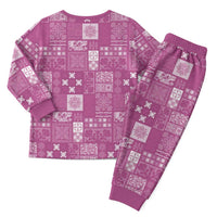 Vintage Hawaiian Quilting Patterns Christmas Pajama Set Pink Style Tribal Fabric Patchwork - Polynesian Pride