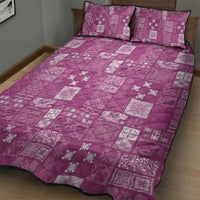 Vintage Hawaiian Quilting Patterns Quilt Bed Set Pink Style Tribal Fabric Patchwork - Polynesian Pride