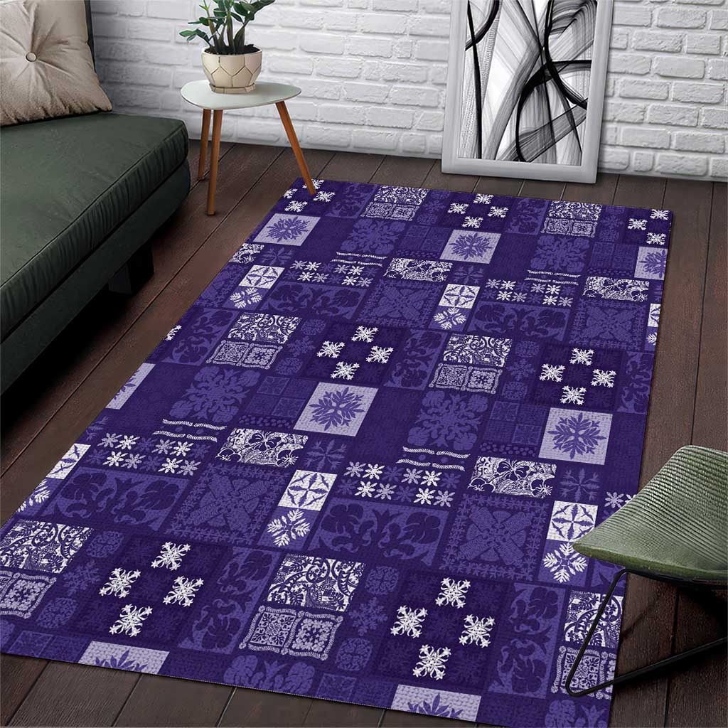 Vintage Hawaiian Quilting Patterns Area Rug Purple Style Tribal Fabric Patchwork - Polynesian Pride