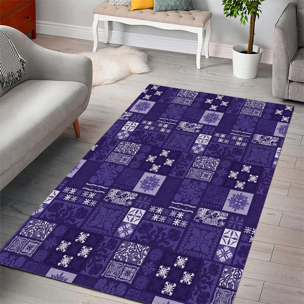 Vintage Hawaiian Quilting Patterns Area Rug Purple Style Tribal Fabric Patchwork - Polynesian Pride
