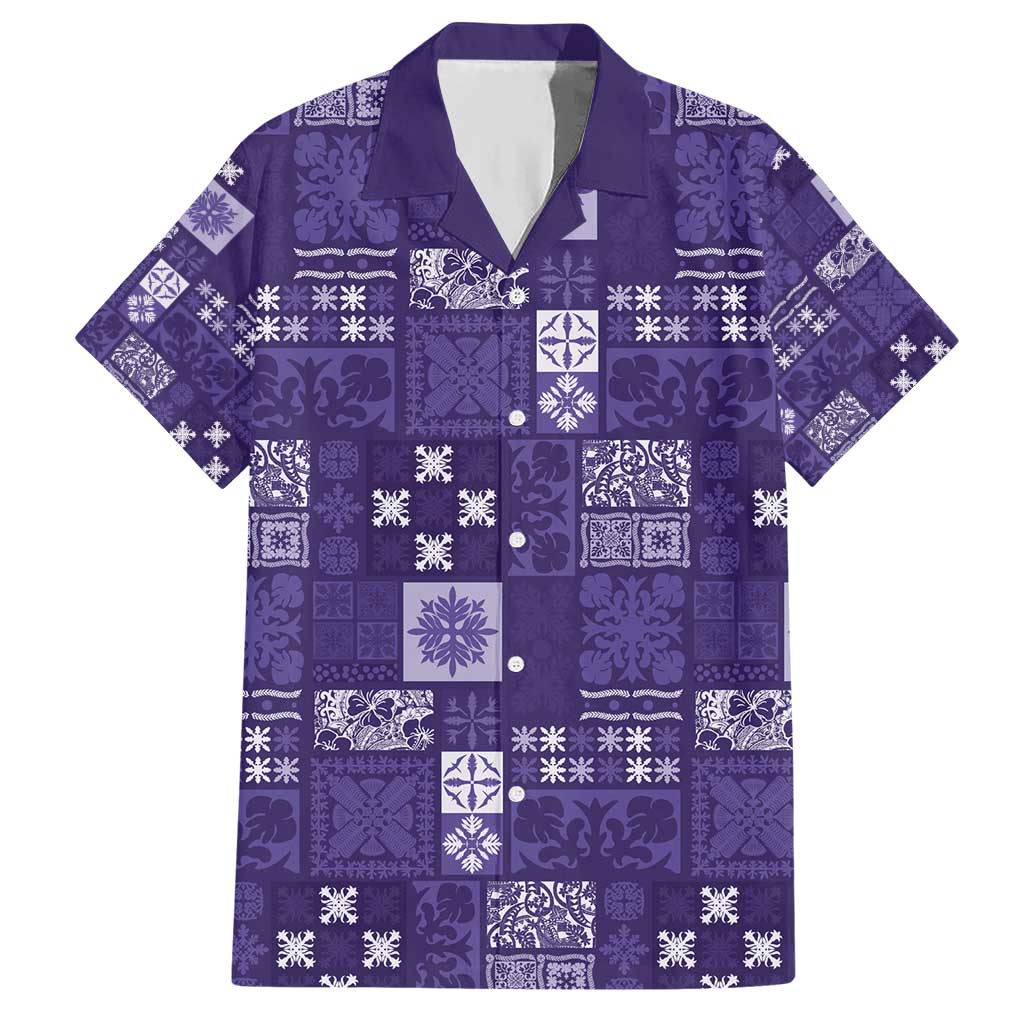 Vintage Hawaiian Quilting Patterns Hawaiian Shirt Purple Style Tribal Fabric Patchwork - Polynesian Pride