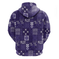 Vintage Hawaiian Quilting Patterns Hoodie Purple Style Tribal Fabric Patchwork - Polynesian Pride