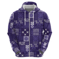Vintage Hawaiian Quilting Patterns Hoodie Purple Style Tribal Fabric Patchwork - Polynesian Pride