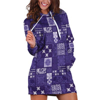 Vintage Hawaiian Quilting Patterns Hoodie Dress Purple Style Tribal Fabric Patchwork - Polynesian Pride